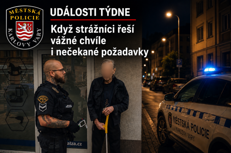 UDÁLOSTI TÝDNE - když strážníci řeší vážné chvíle i nečekané požadavky
