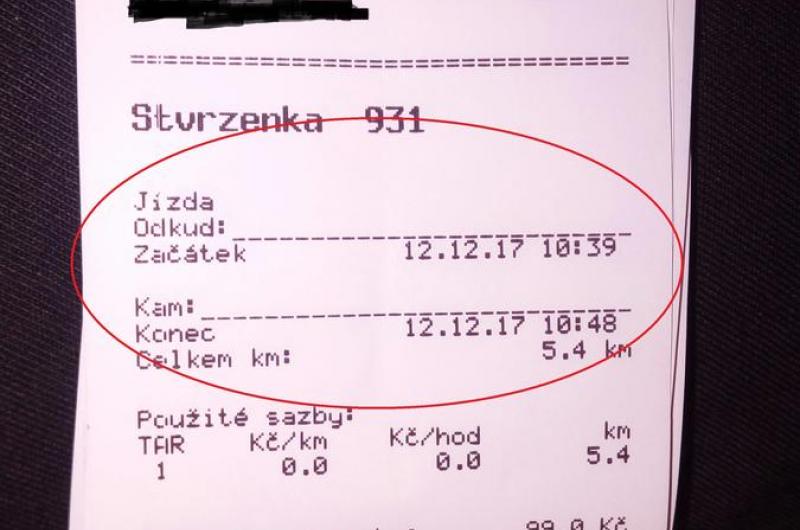 Ukázka nevyplněného záznamu o přepravě