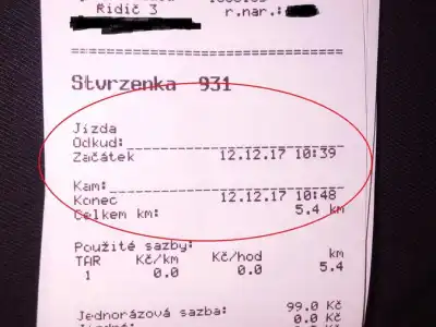 Ukázka nevyplněného záznamu o přepravě